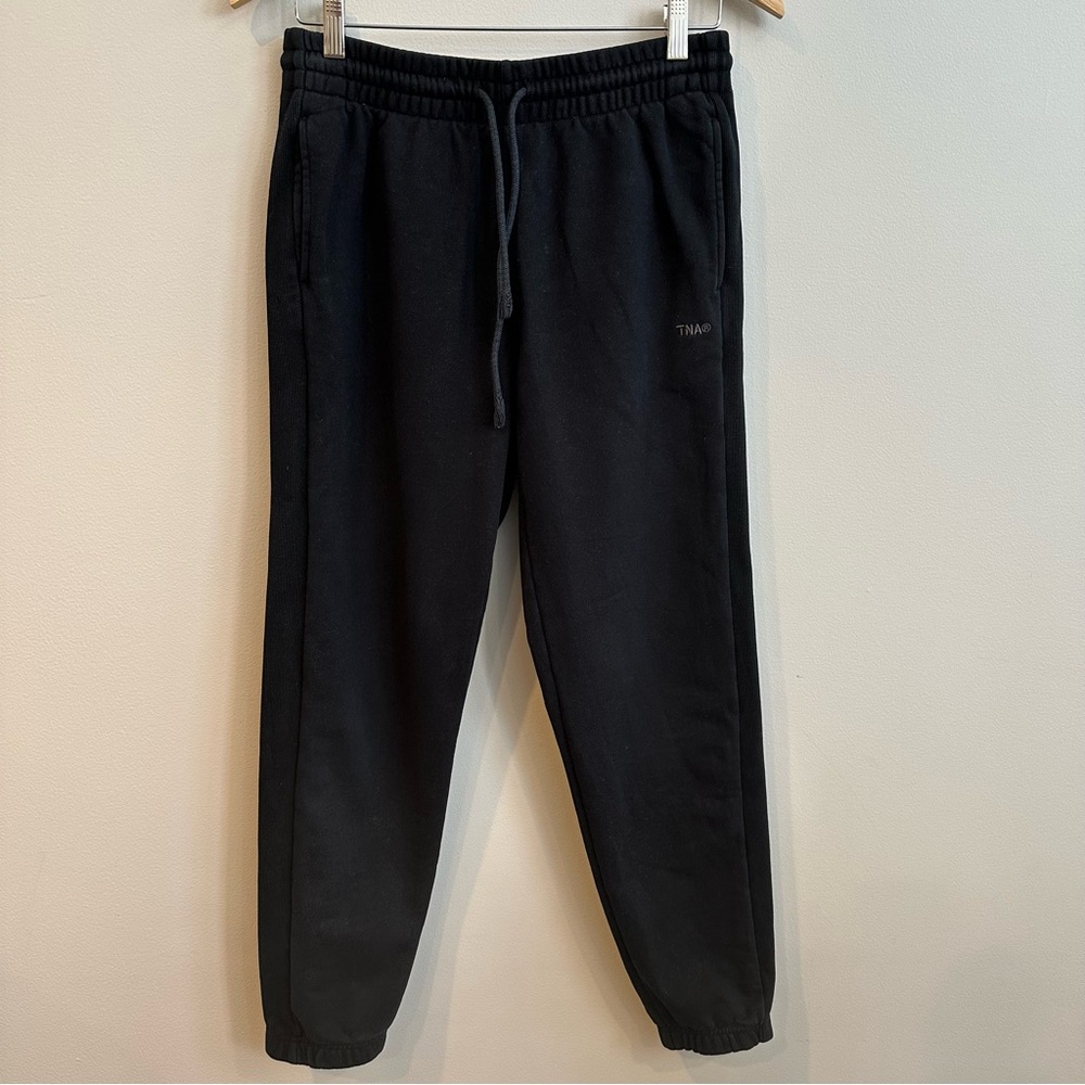 Aritzia TNA Terry Fleece Boyfriend Sweatpant in Black Small EUC
